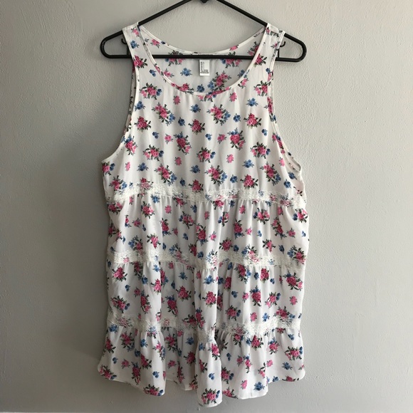 Forever 21 Floral Tunic Tank Top - Picture 1 of 3